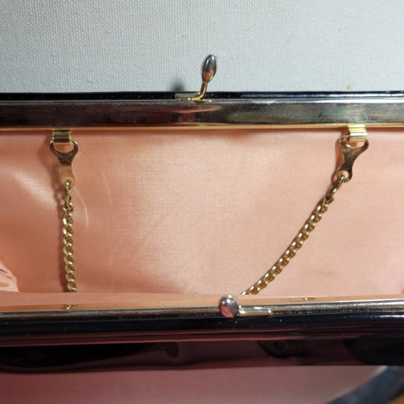 MCM Vintage Black Patent Leather Clutch Bag Purse - Picture 7 of 8